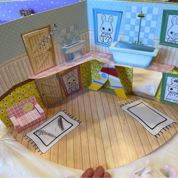 Fuzzikins Craft Cottontail Cottage Pop-Up Playhouse Book Playset for kids 4 & up - Picture 10 of 11